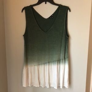 Green & White Tank Top